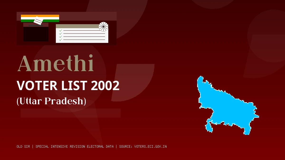Amethi Voter List 2002 PDF Download Uttar Pradesh