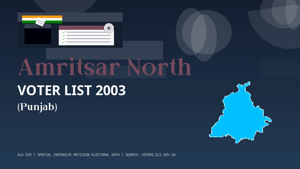 Amritsar North Voter List 2003 PDF Download Punjab