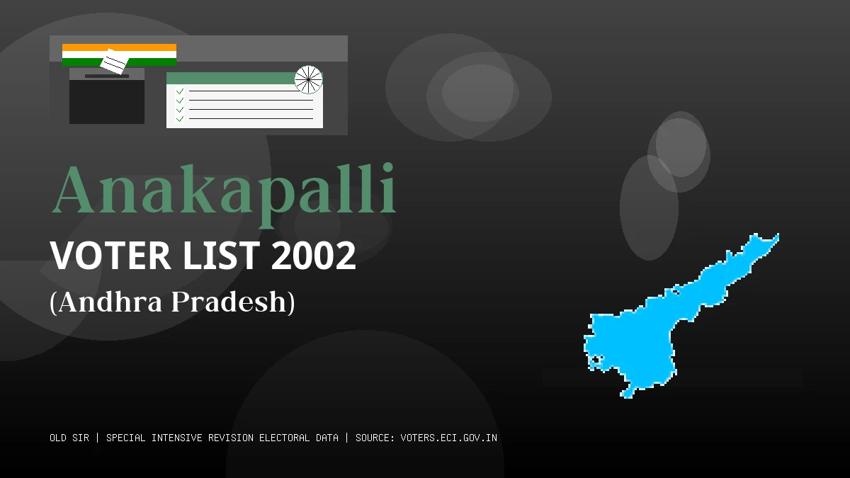 Anakapalli Voter List 2002 PDF Download Andhra Pradesh