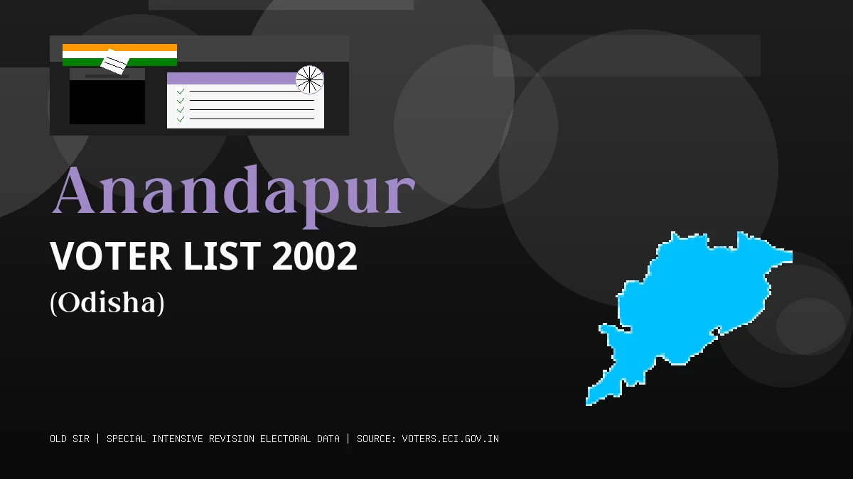 Anandapur Voter List 2002 PDF Download Odisha