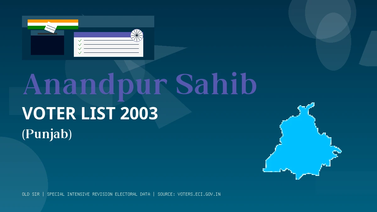Anandpur Sahib Voter List 2003 PDF Download Punjab