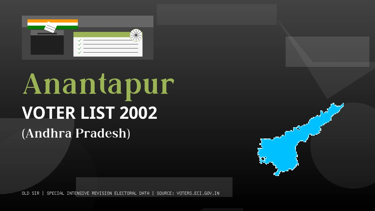 Anantapur Voter List 2002 PDF Download Andhra Pradesh