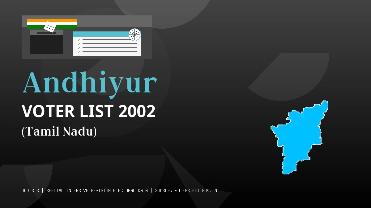 Andhiyur Voter List 2002 PDF Download Tamil Nadu