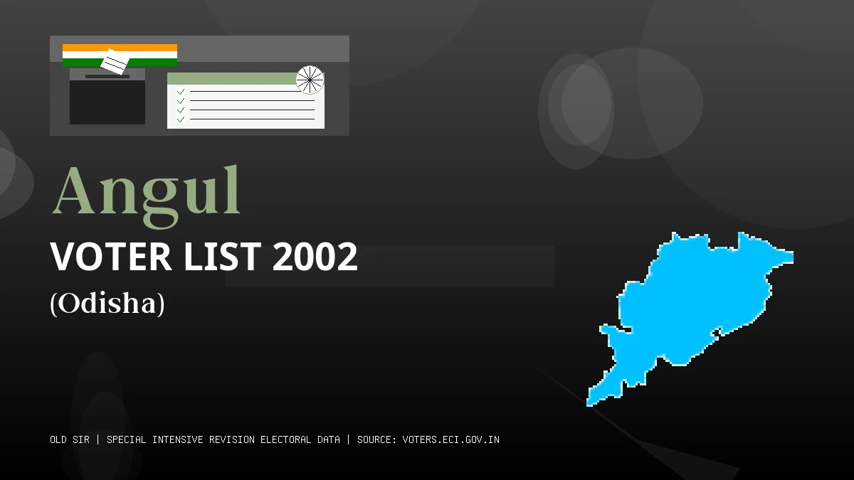 Angul Voter List 2002 PDF Download Odisha