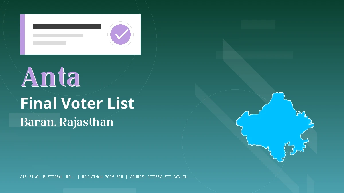 Anta Final Voter List Rajasthan
