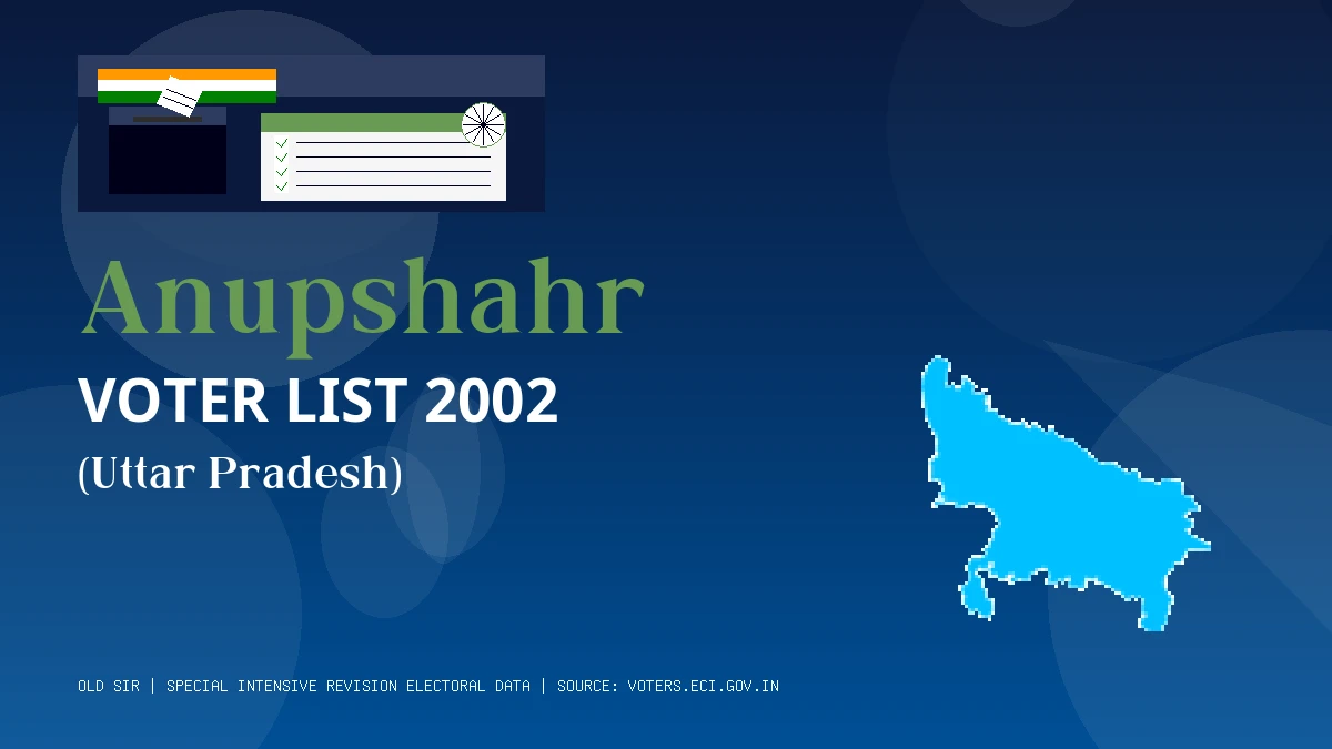 Anupshahr Voter List 2002 PDF Download Uttar Pradesh