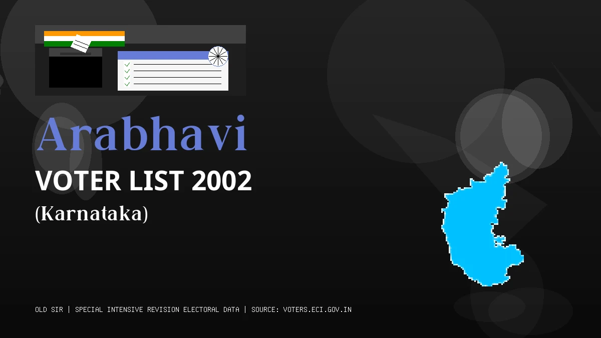 Arabhavi Voter List 2002 PDF Download Karnataka