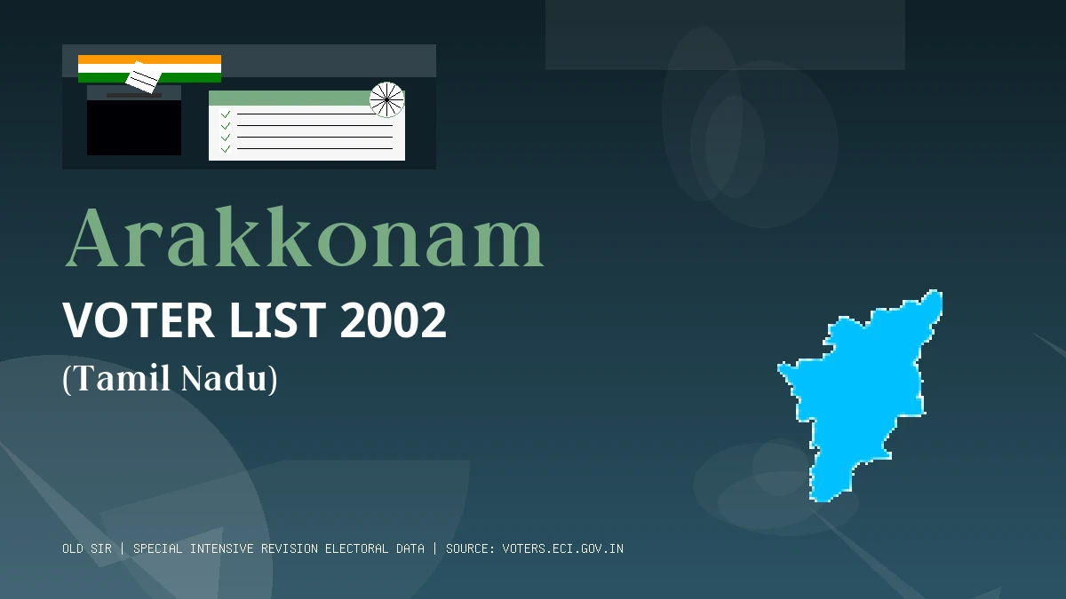 Arakkonam Voter List 2002 PDF Download Tamil Nadu