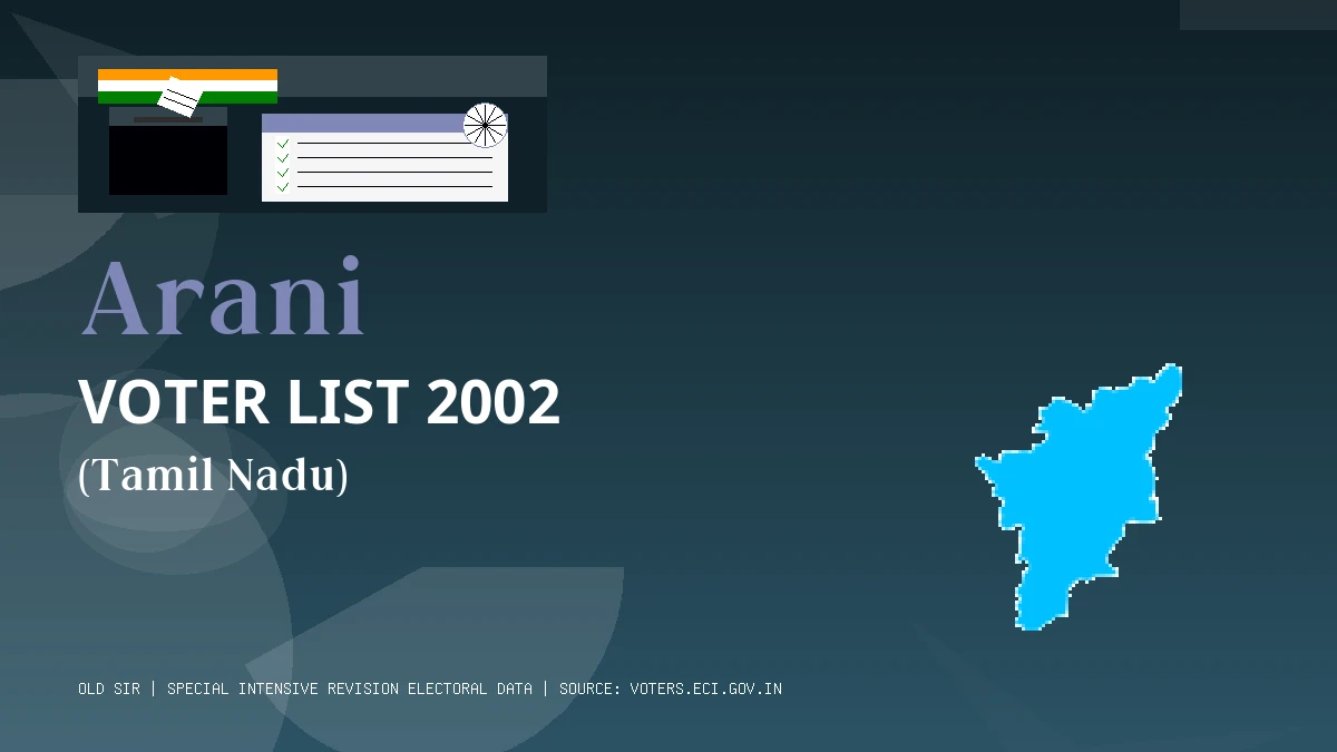 Arani Voter List 2002 PDF Download Tamil Nadu