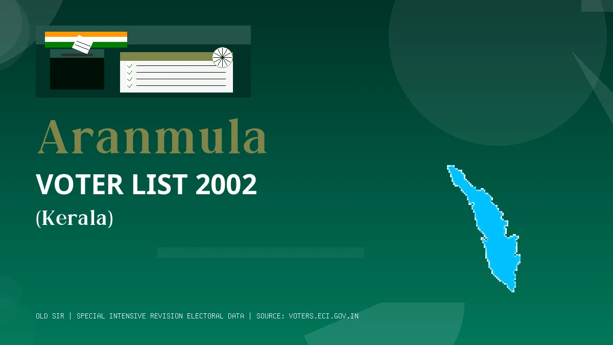 Aranmula Voter List 2002 PDF Download Kerala