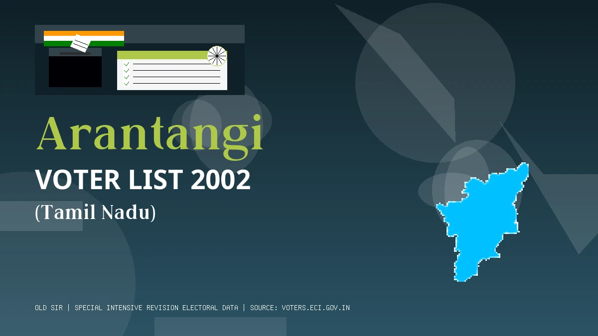 Arantangi Voter List 2002 PDF Download Tamil Nadu