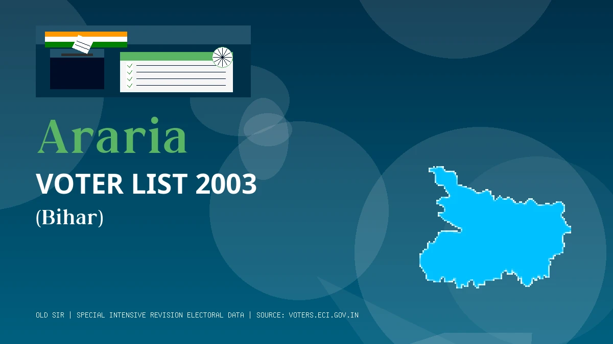 Araria Voter List 2003 PDF Download Bihar