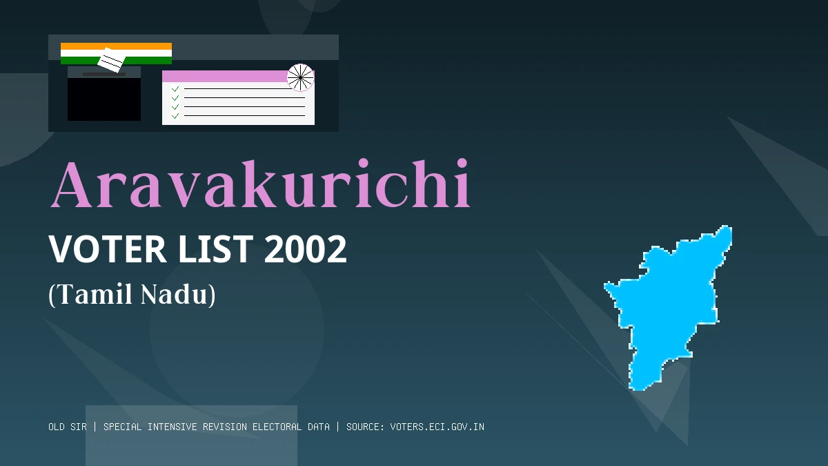 Aravakurichi Voter List 2002 PDF Download Tamil Nadu