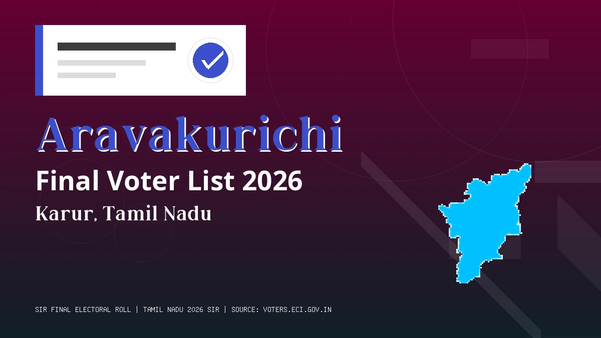 Aravakurichi Final Voter List 2026 Tamil Nadu