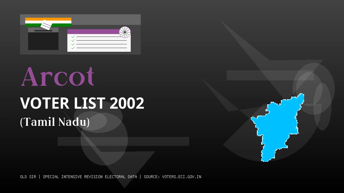 Arcot Voter List 2002 PDF Download Tamil Nadu