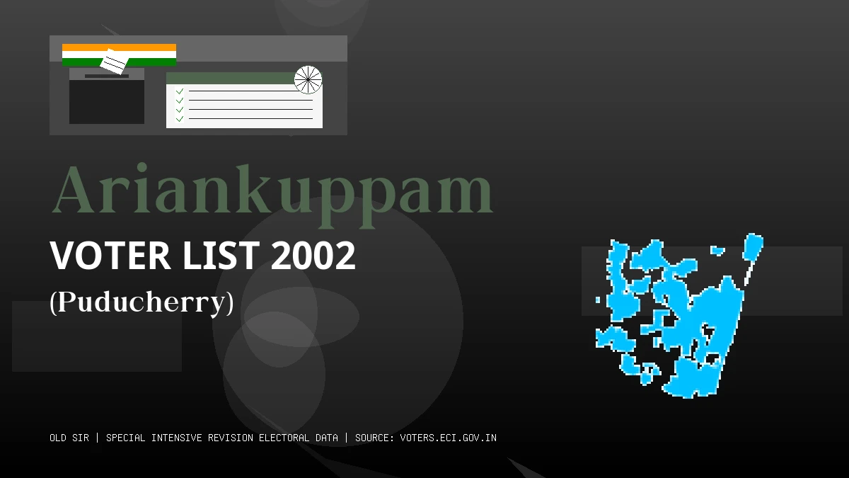 Ariankuppam Voter List 2002 PDF Download Puducherry