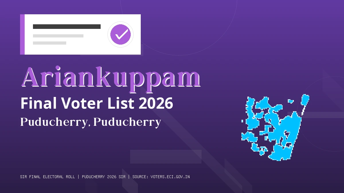 Ariankuppam Final Voter List 2026 Puducherry
