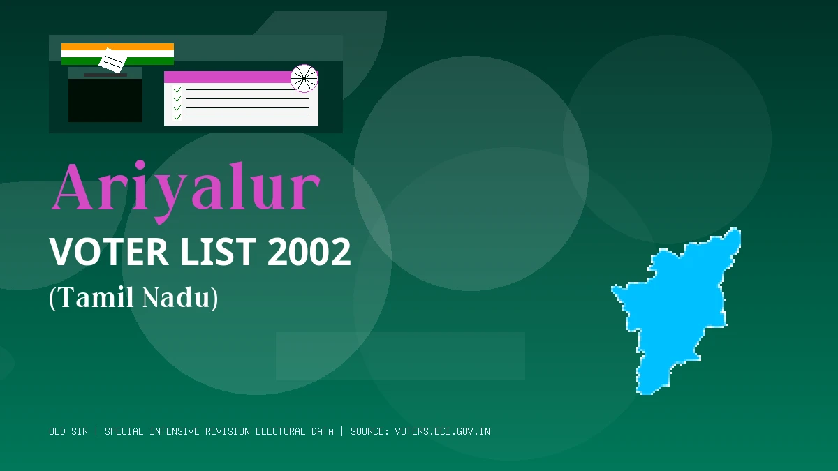 Ariyalur Voter List 2002 PDF Download Tamil Nadu