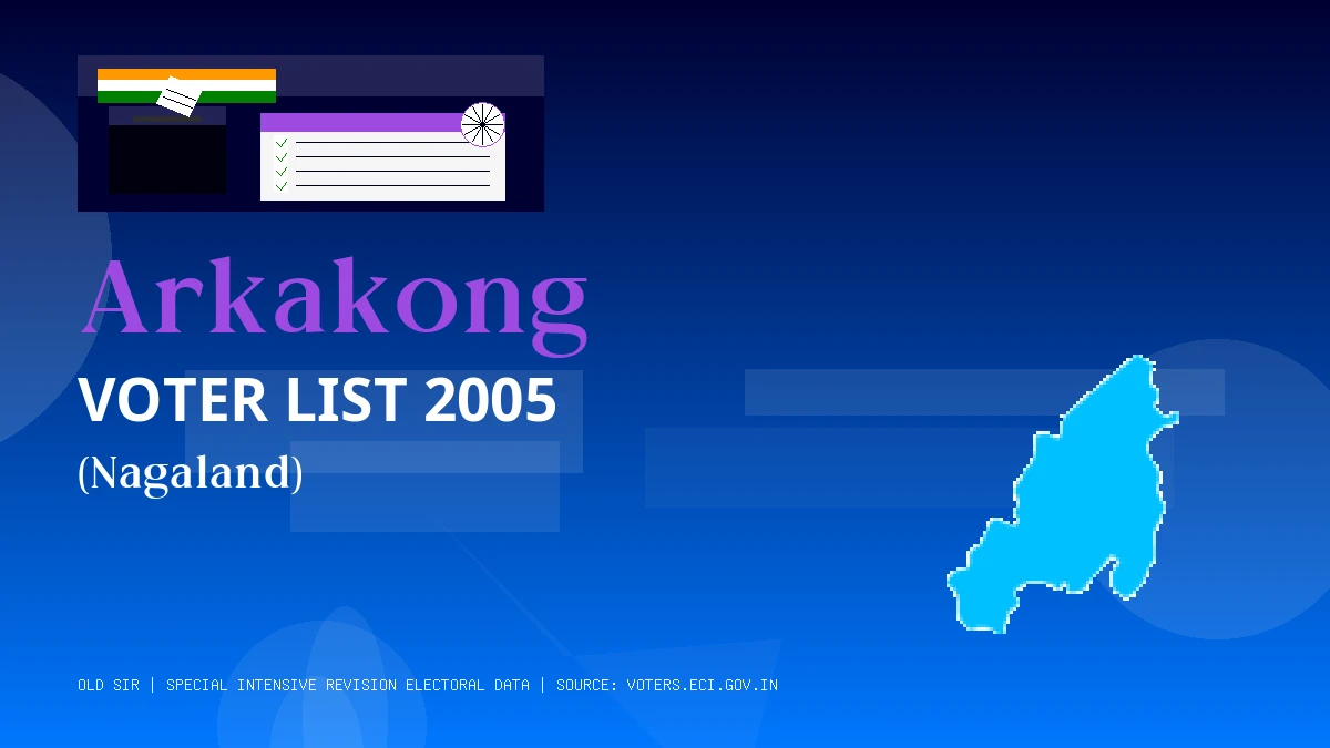 Arkakong Voter List 2005 PDF Download Nagaland