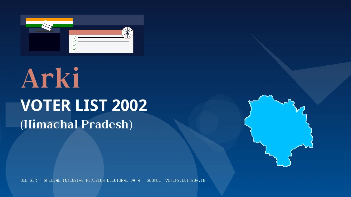 Arki Voter List 2002 PDF Download Himachal Pradesh
