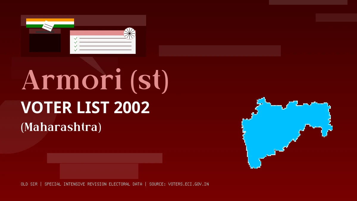 Armori (st) Voter List 2002 PDF Download Maharashtra
