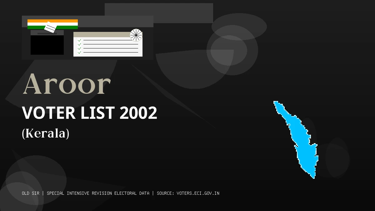 Aroor Voter List 2002 PDF Download Kerala