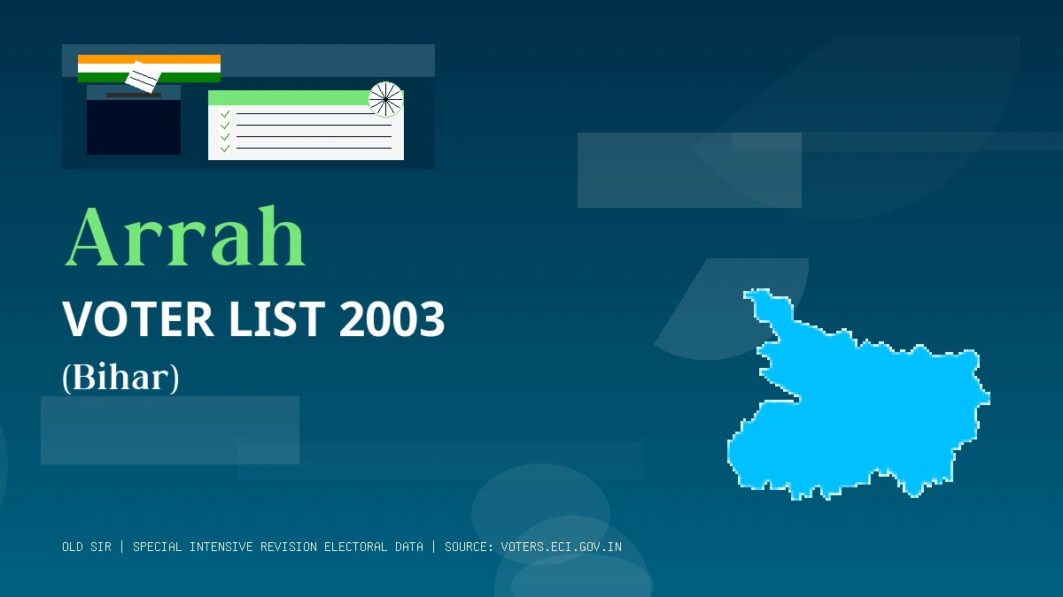 Arrah Voter List 2003 PDF Download Bihar