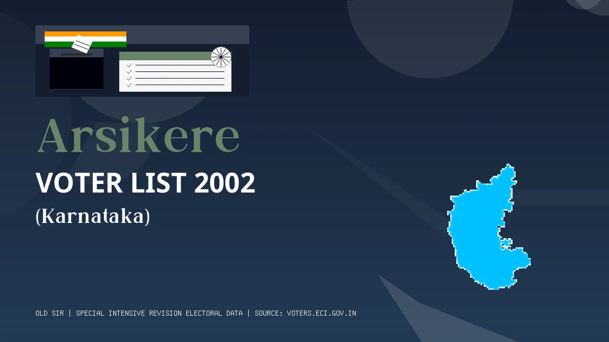 Arsikere Voter List 2002 PDF Download Karnataka