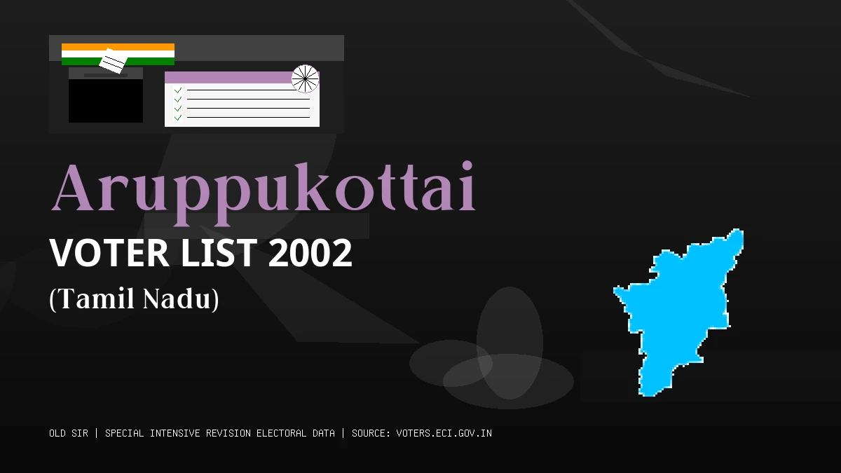 Aruppukottai Voter List 2002 PDF Download Tamil Nadu
