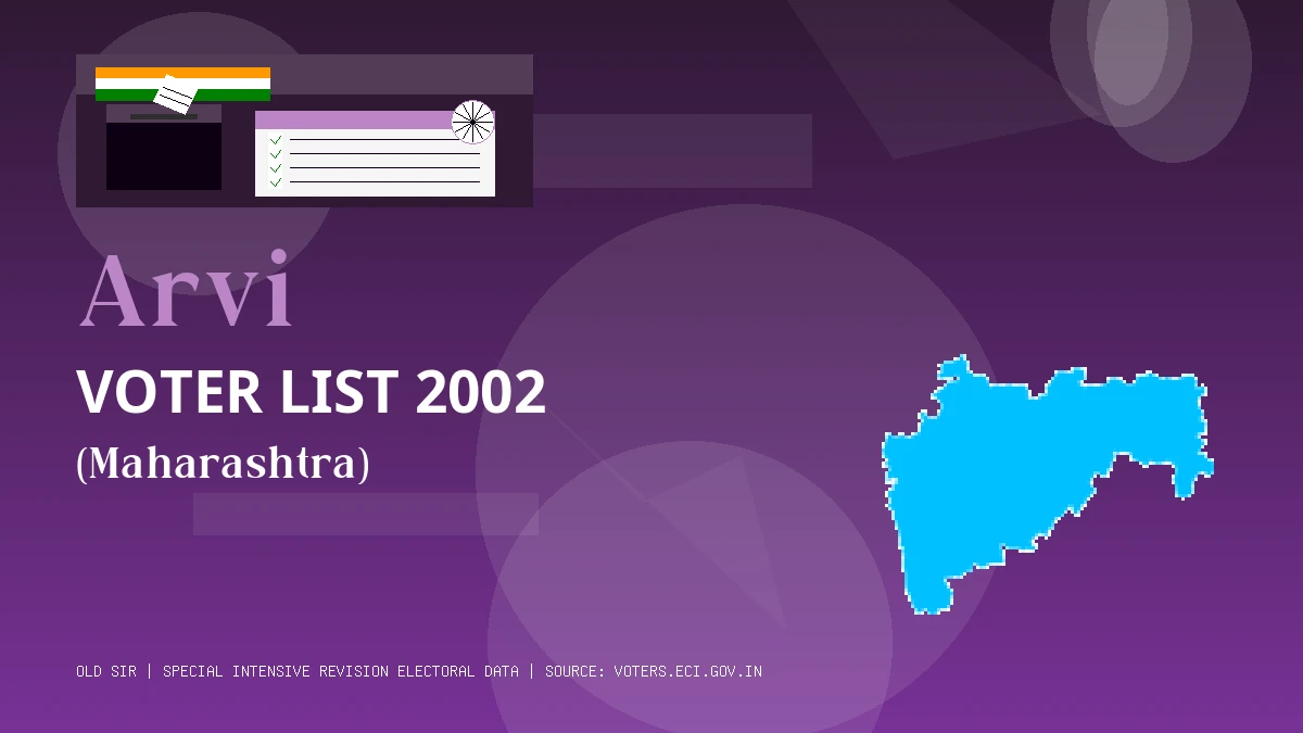 Arvi Voter List 2002 PDF Download Maharashtra