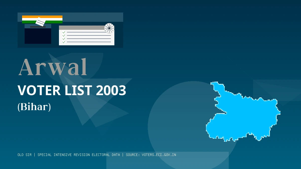 Arwal Voter List 2003 PDF Download Bihar