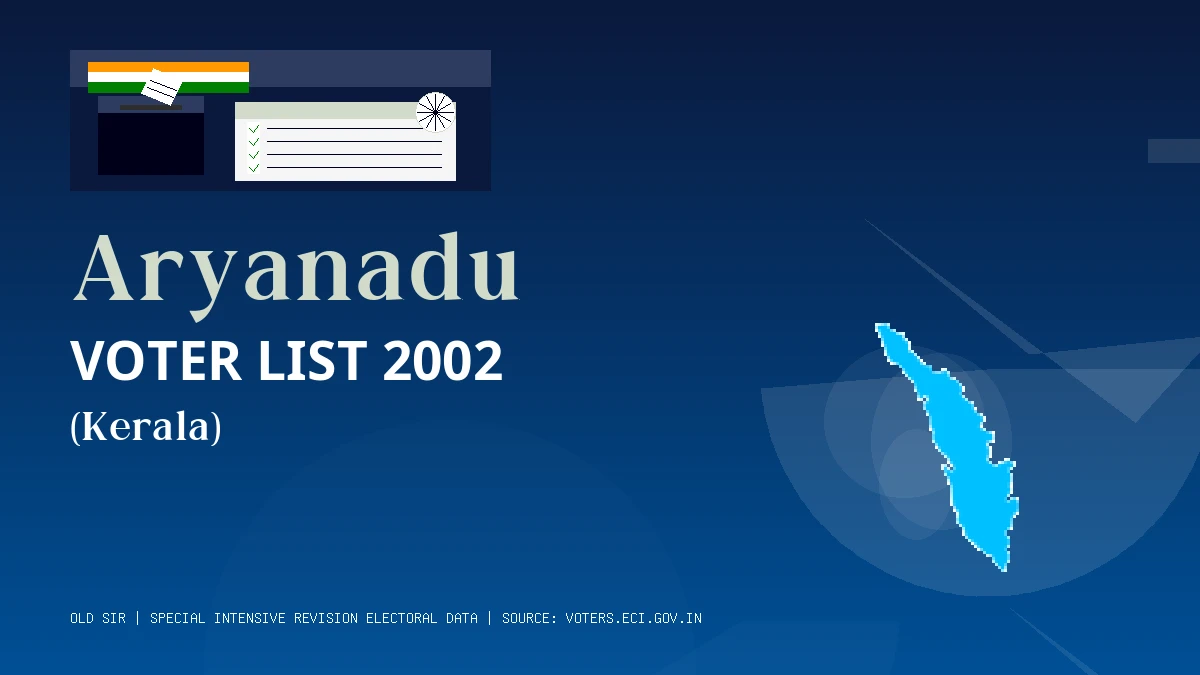 Aryanadu Voter List 2002 PDF Download Kerala
