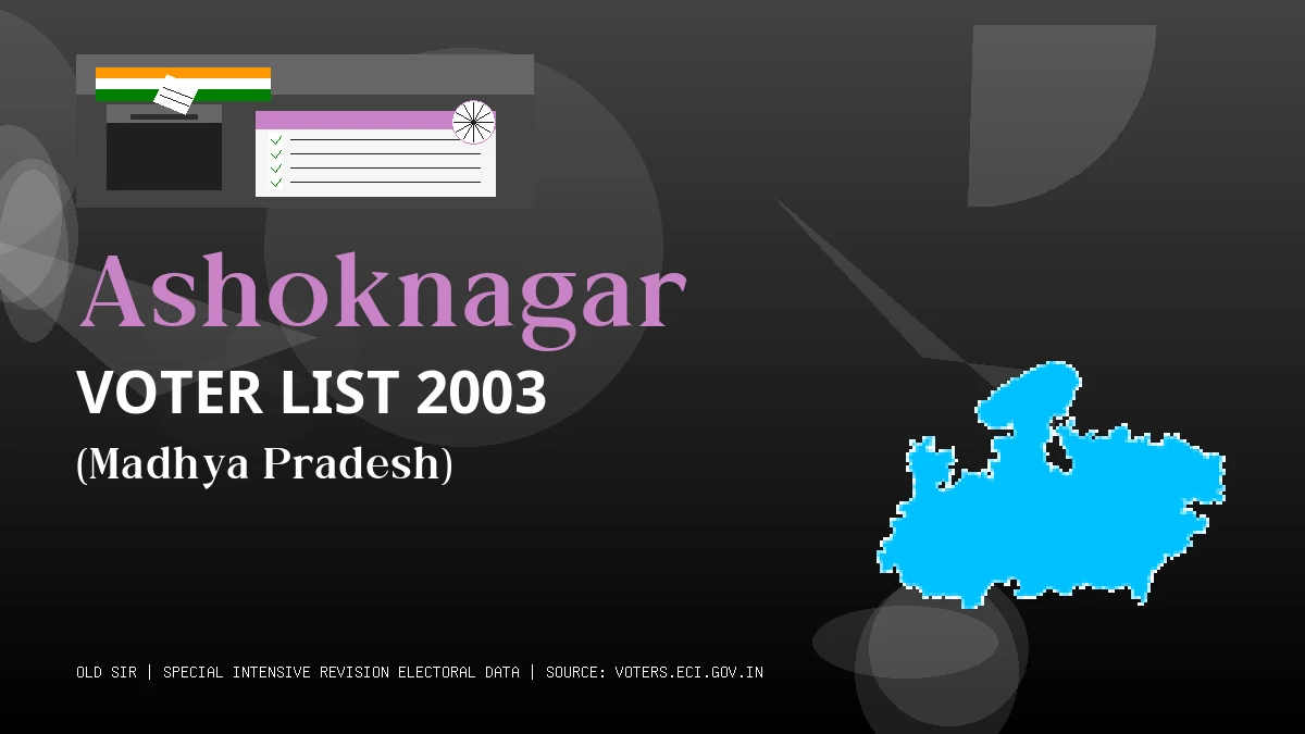 Ashoknagar Voter List 2003 PDF Download Madhya Pradesh