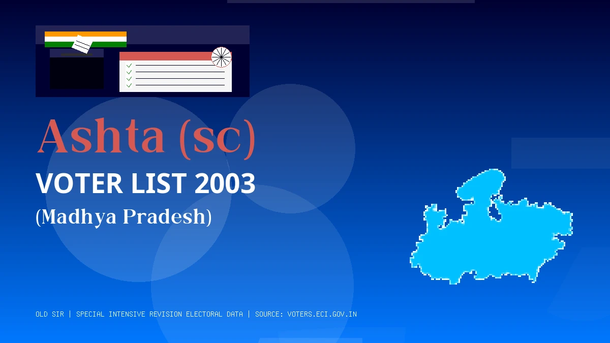 Ashta (sc) Voter List 2003 PDF Download Madhya Pradesh