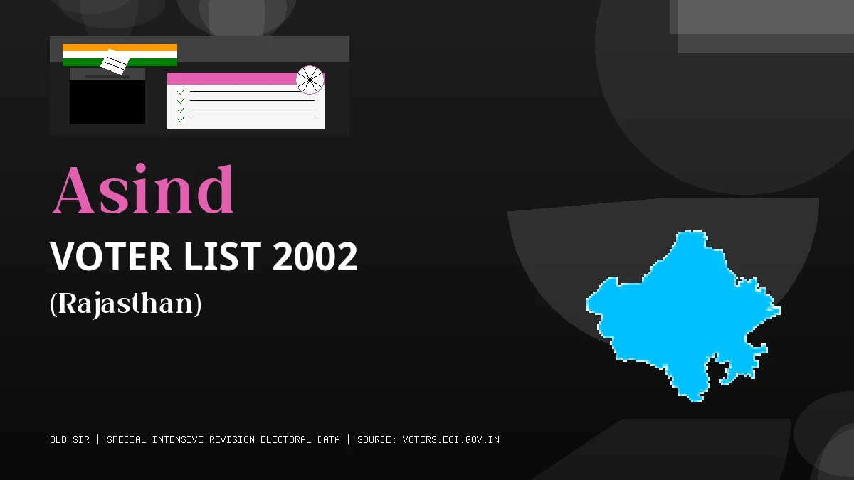 Asind Voter List 2002 PDF Download Rajasthan