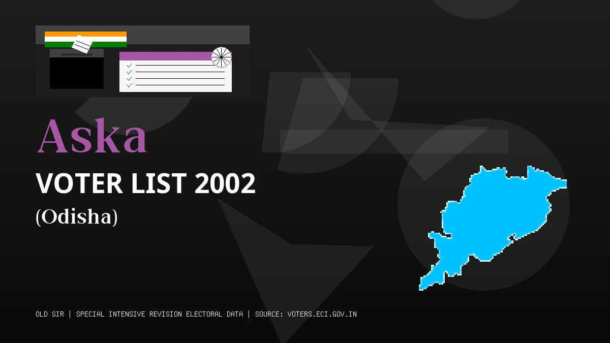 Aska Voter List 2002 PDF Download Odisha