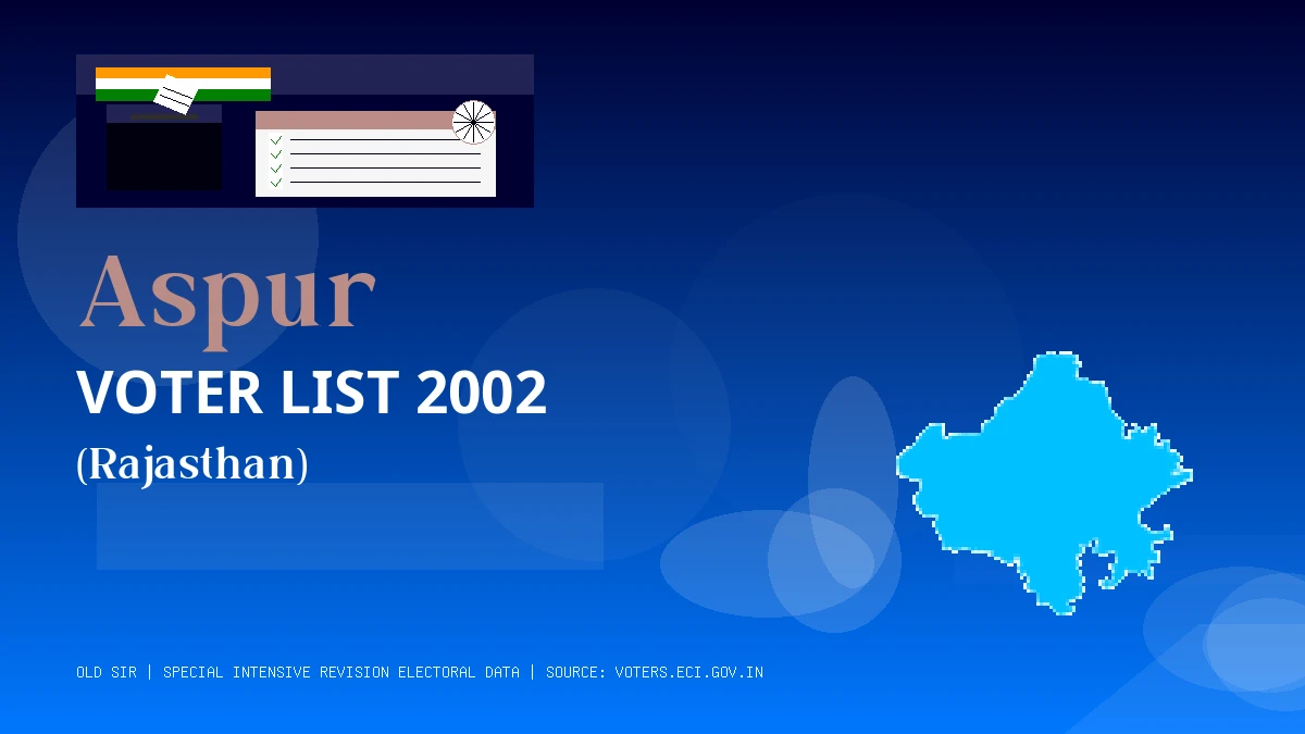 Aspur Voter List 2002 PDF Download Rajasthan
