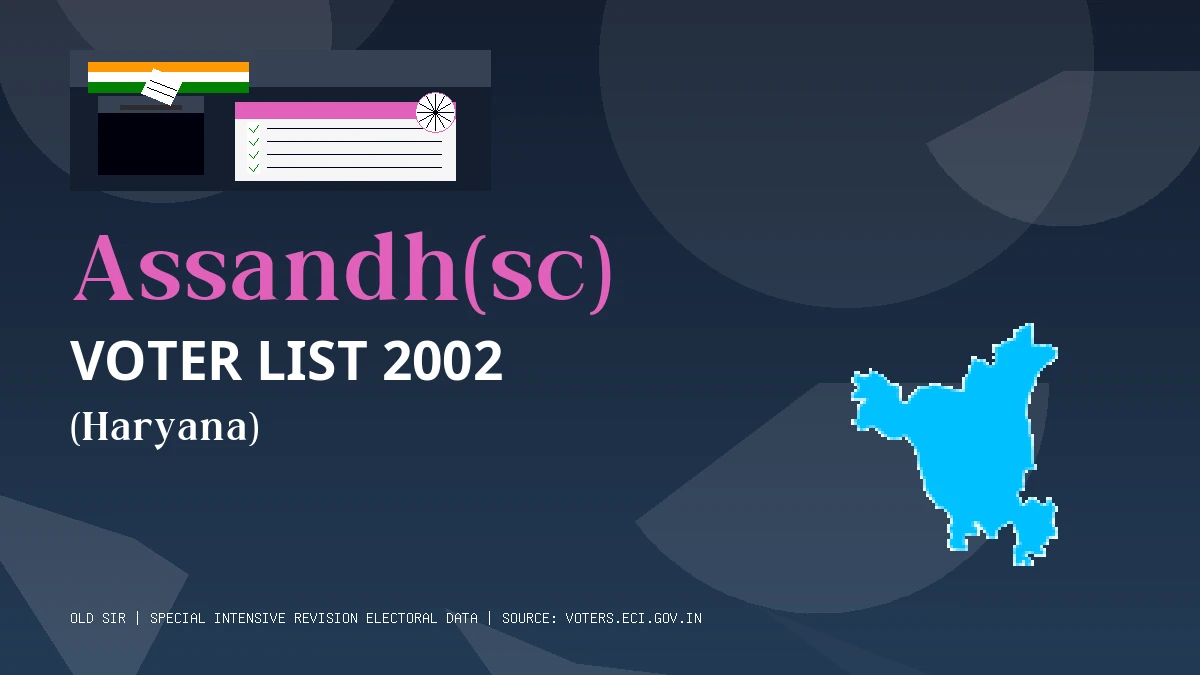 Assandh(sc) Voter List 2002 PDF Download Haryana