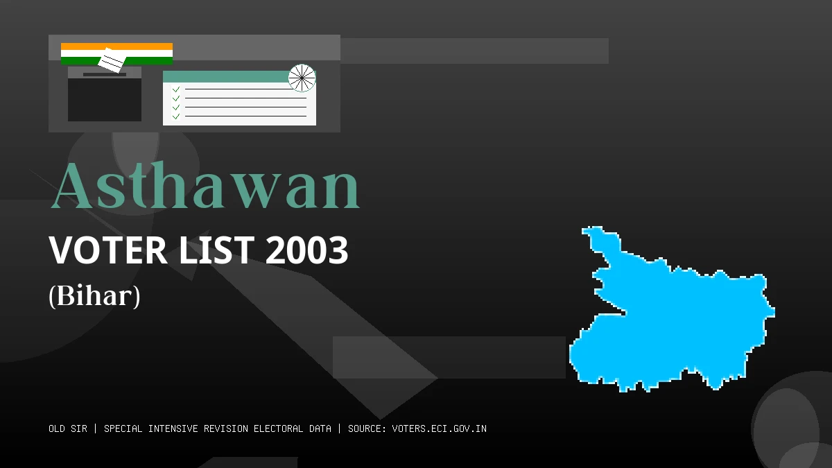 Asthawan Voter List 2003 PDF Download Bihar