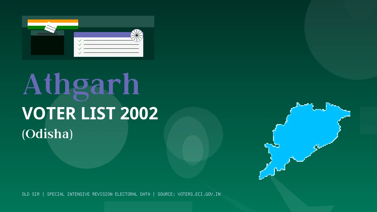 Athgarh Voter List 2002 PDF Download Odisha