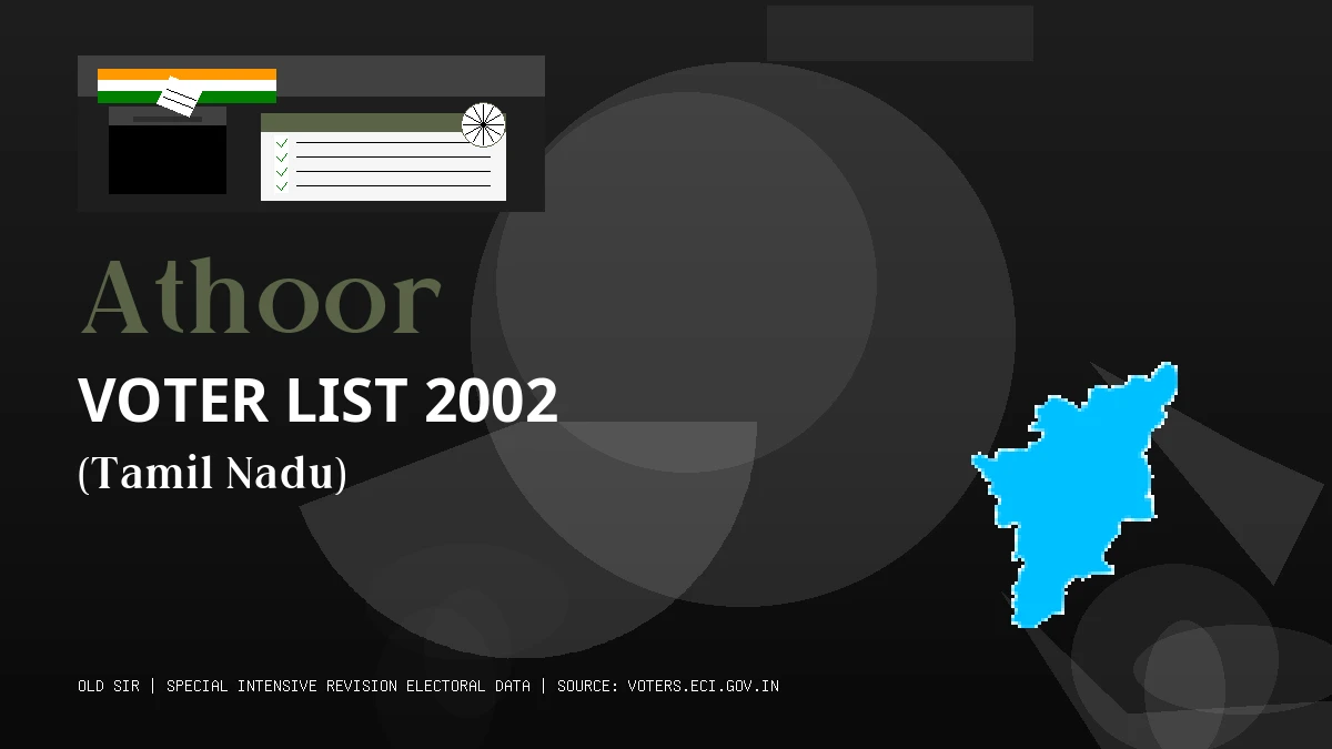 Athoor Voter List 2002 PDF Download Tamil Nadu