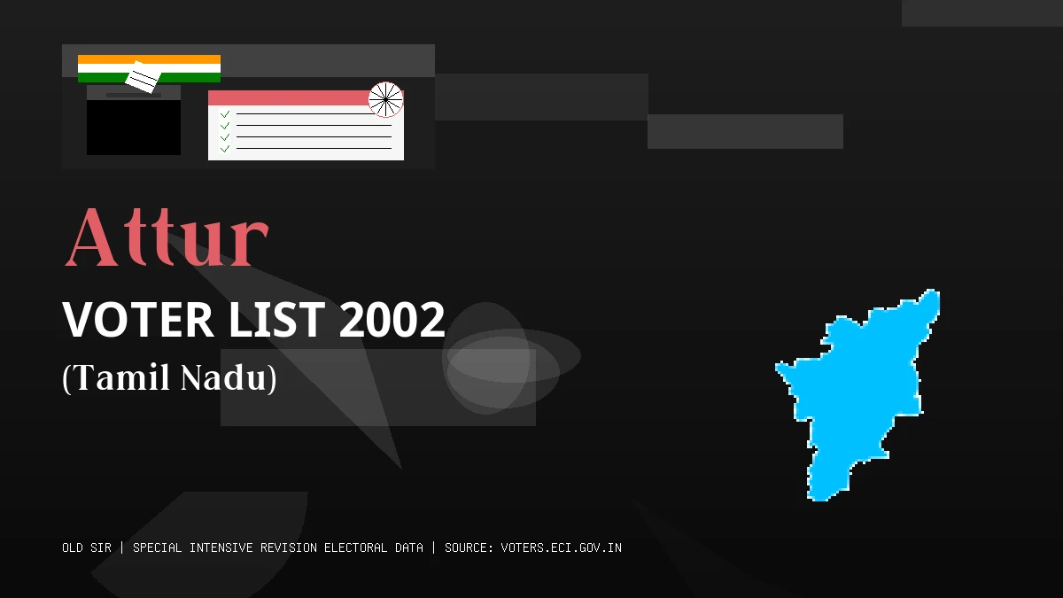 Attur Voter List 2002 PDF Download Tamil Nadu