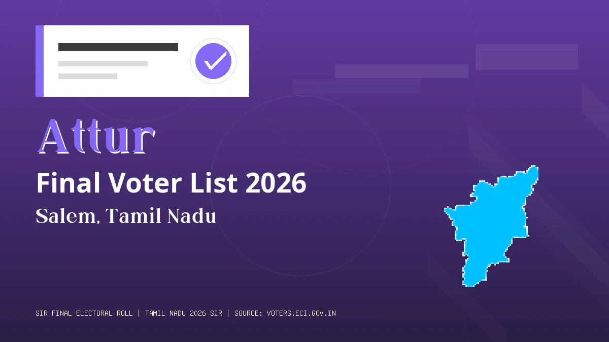 Attur Final Voter List 2026 Tamil Nadu