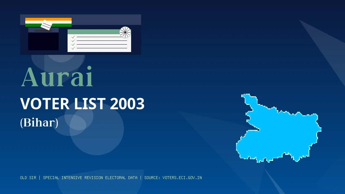 Aurai Voter List 2003 PDF Download Bihar
