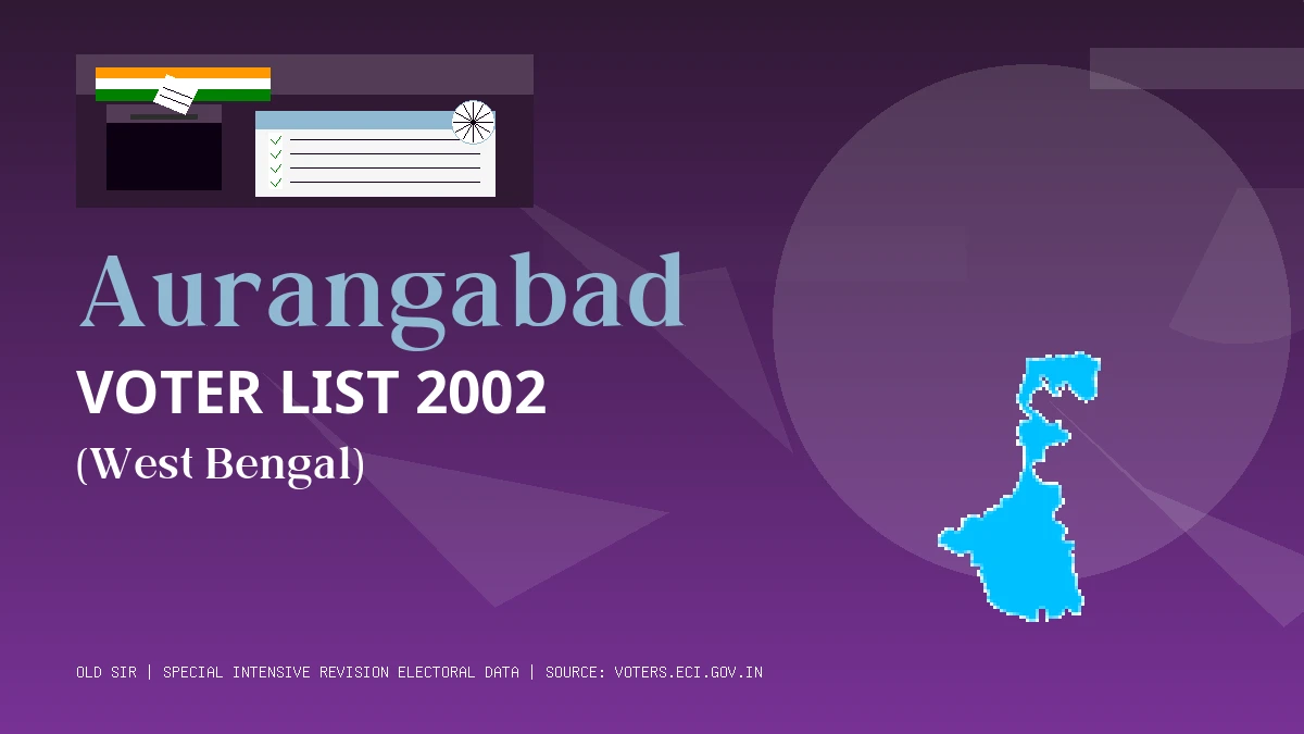Aurangabad Voter List 2002 PDF Download West Bengal