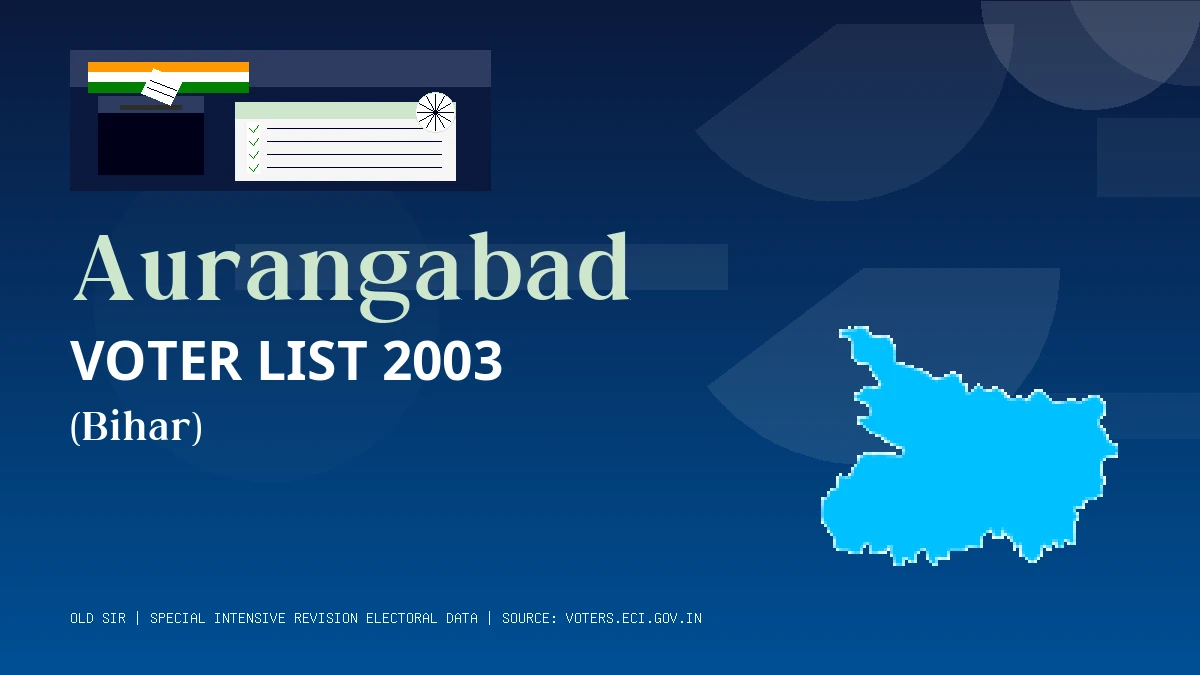 Aurangabad Voter List 2003 PDF Download Bihar