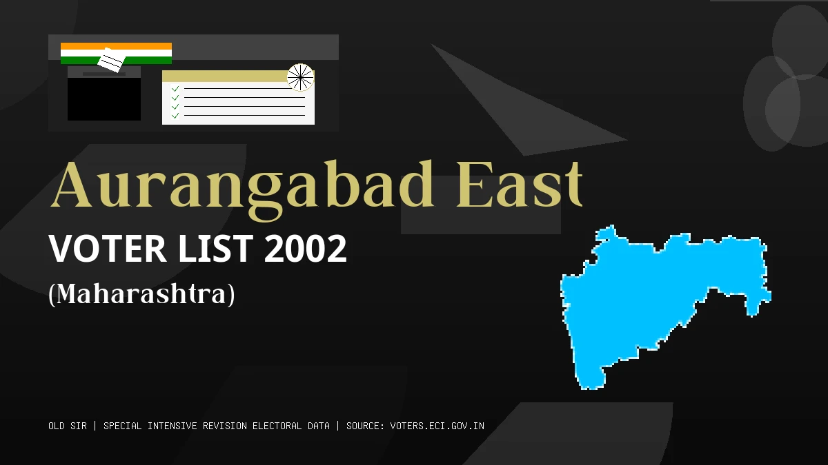Aurangabad East Voter List 2002 PDF Download Maharashtra