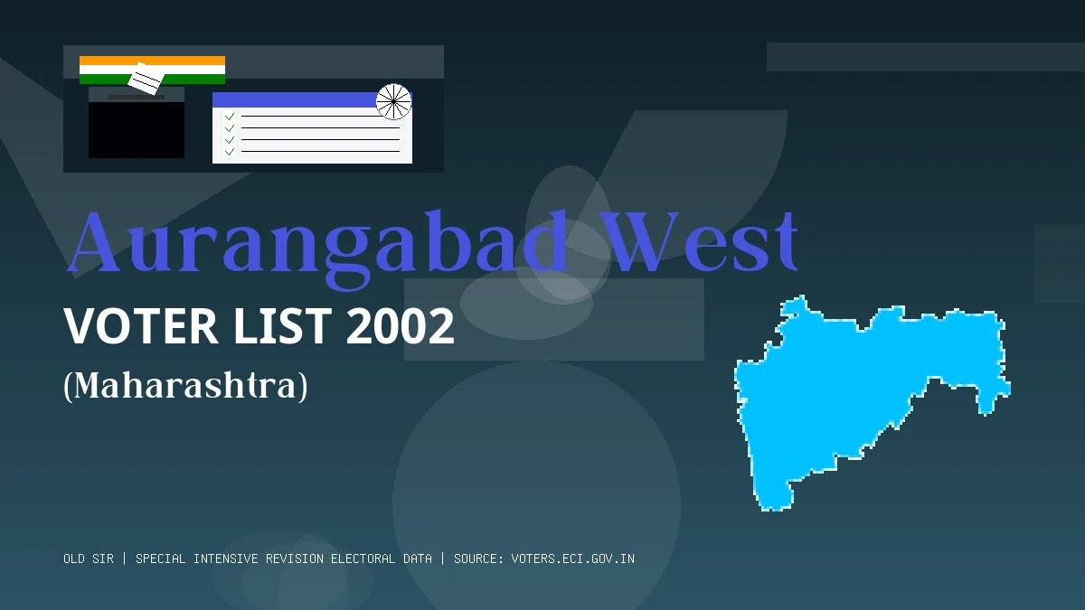 Aurangabad West Voter List 2002 PDF Download Maharashtra