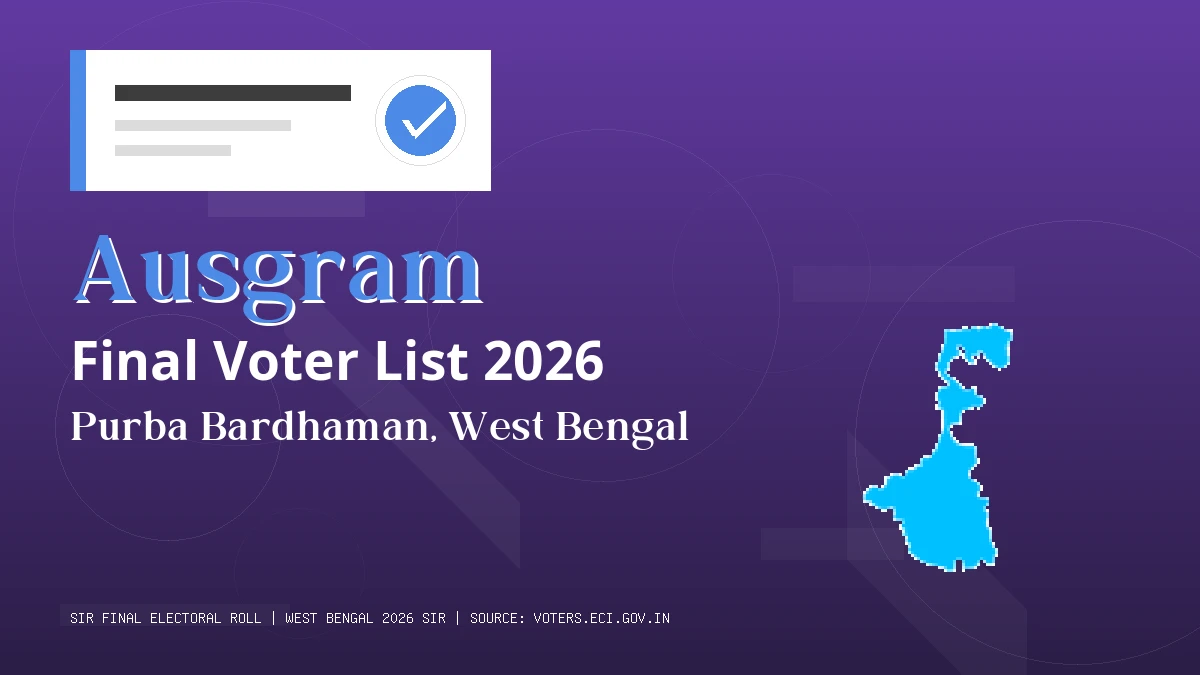 Ausgram Final Voter List 2026 West Bengal