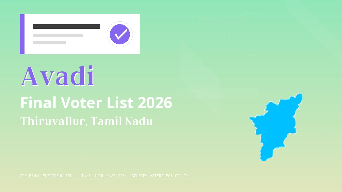 Avadi Final Voter List 2026 Tamil Nadu